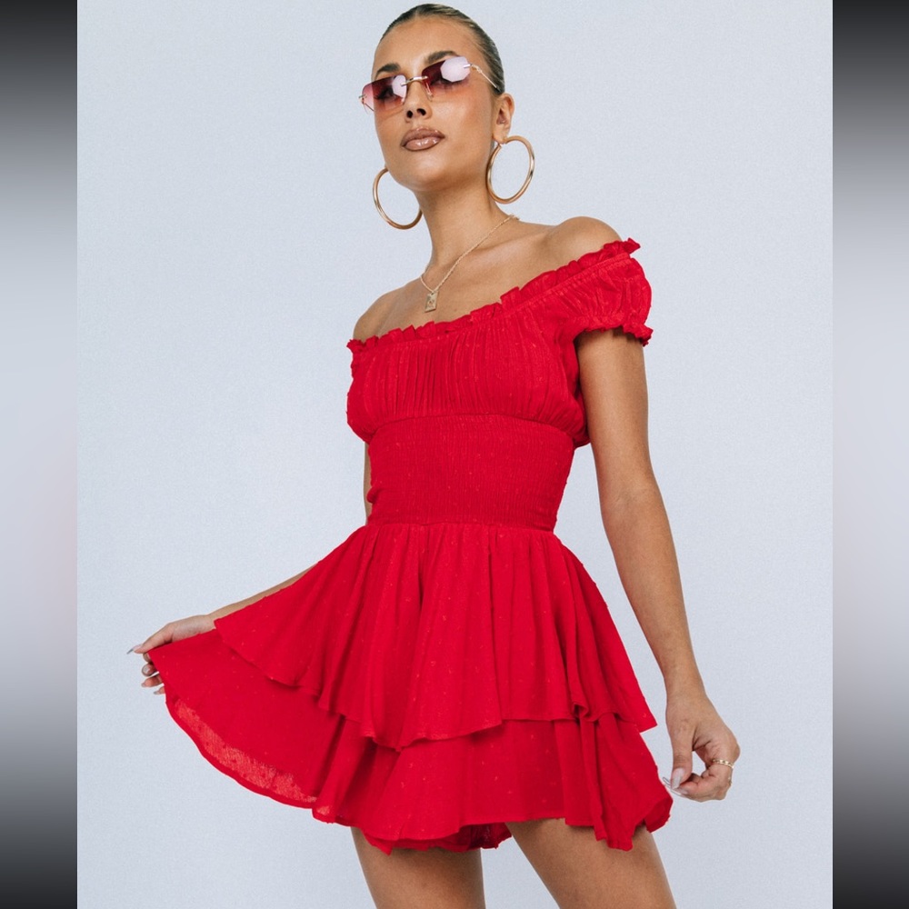 Love Galore Red Romper Princess Polly